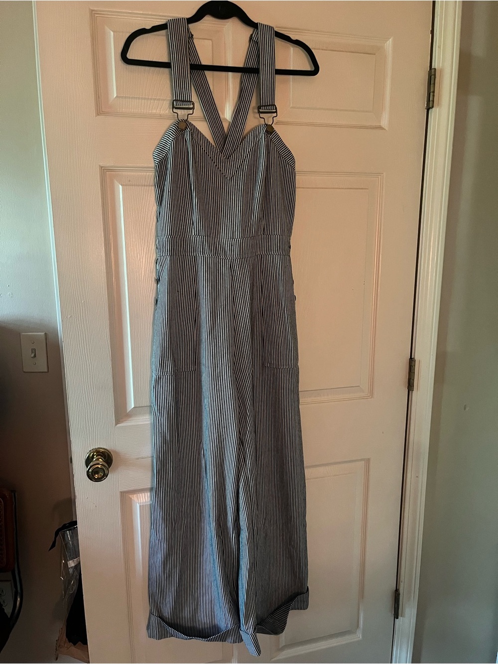 Voo Doo Vixen Striped Wide-Leg Jumpsuit with Adjustable Straps